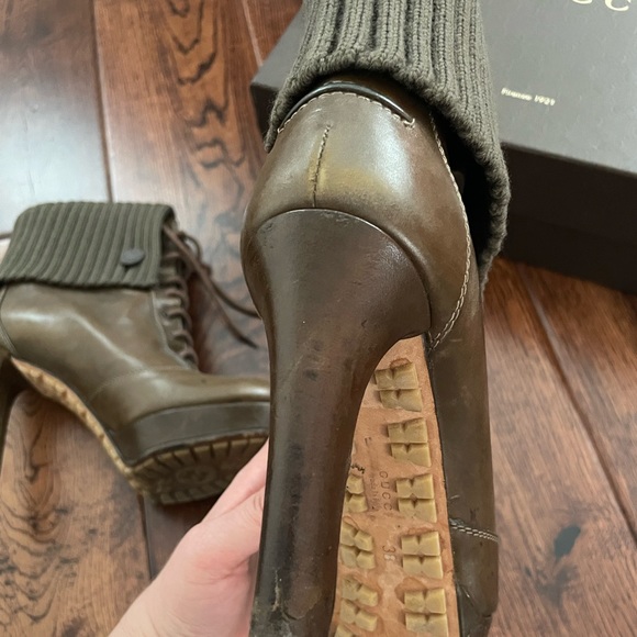 Gucci 2012 Brown Angeo Lace Up Heeled Bootie - Size 38 - Picture 4 of 16